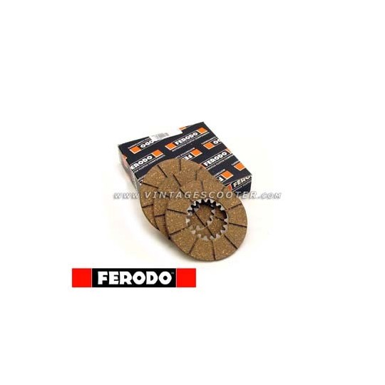 Disques embrayage garnis x 3 Vespa ACMA 1954